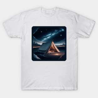 Starry Night Sanctuary: Cosmic Camping T-Shirt